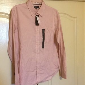 Banana Republic Men’s button up long sleeve shirt Pink Untucked Slim Fit Medium